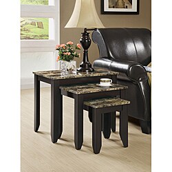 Hecla Cappuccino Faux Marble 3-piece Nesting Table