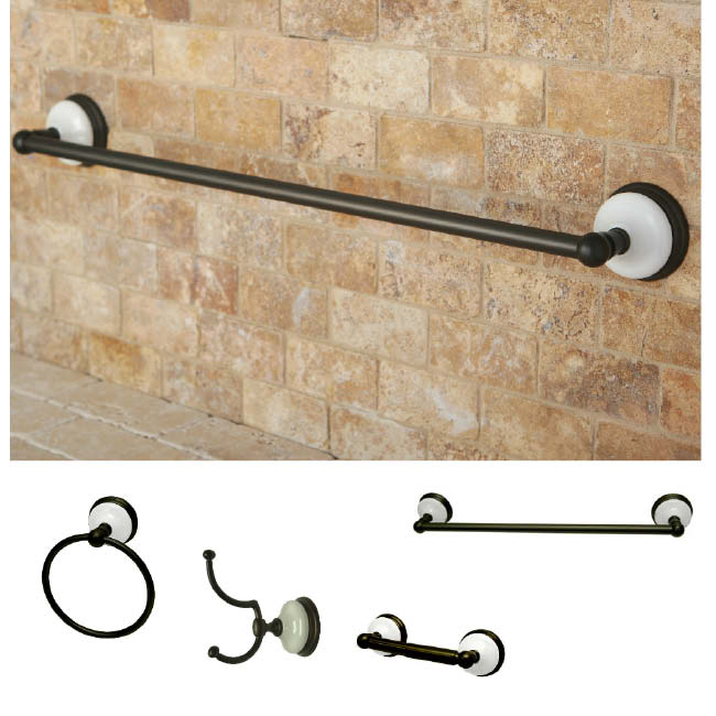 Shop Oil Rubbed Bronze 4 Piece Bathroom Accessory Set Free Shipping   Oil Rubbed Bronze 4 Piece Bathroom Accessory Set L13858908 