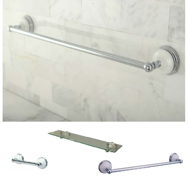 Brass/chrome 3 piece Shelf And Towel Bar Bathroom Accessory Set