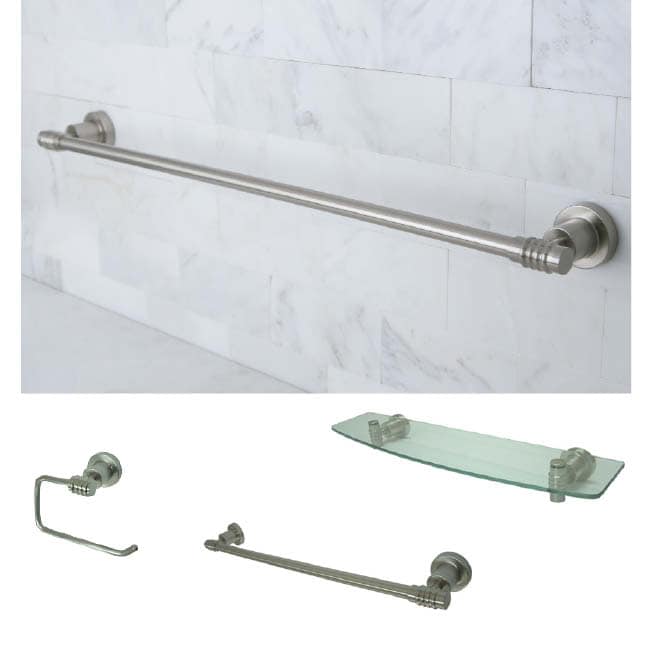 Satin nickel Three piece Shelf And Non corrosive Towel Bar Bathroom Accessory Set