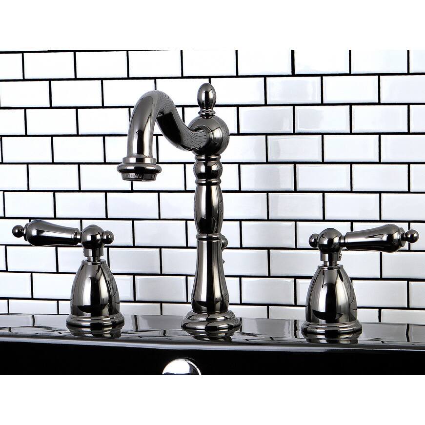 Kingston Brass Black Stainless Steel Widespread Bathroom Faucet