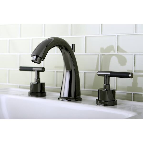 Shop Black Stainless Steel Widespread Bathroom Faucet With Lever Handles Overstock 6213027