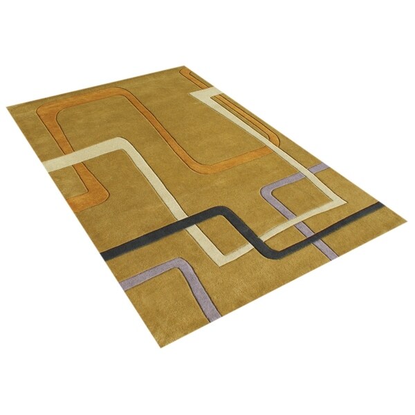 Alliyah Handmade Honey New Zealand Blend Wool Rug (8' x 10') - 8' x 10'