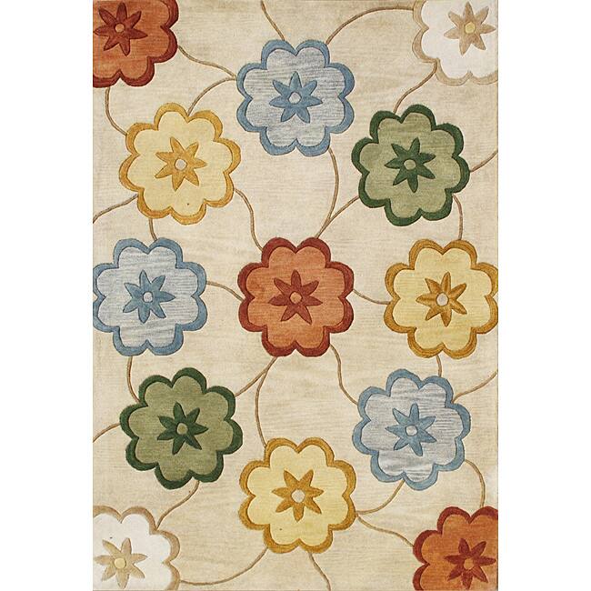 Alliyah Handmade Beige New Zealand Blend Wool Rug - 8' x 10'
