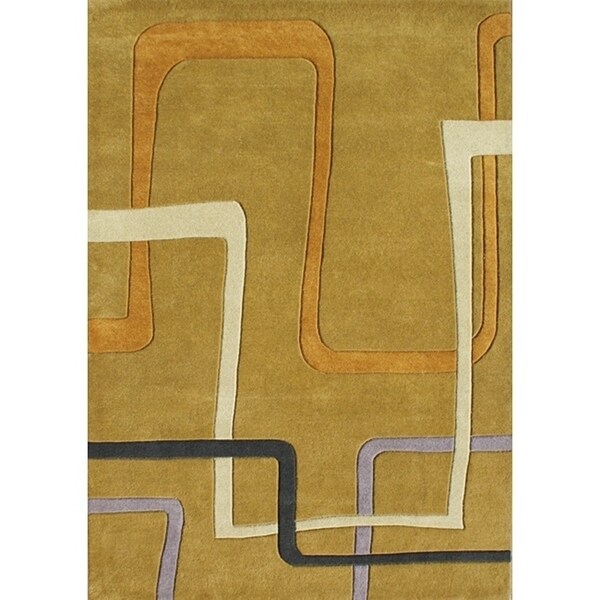 Alliyah Handmade Honey New Zealand Blend Wool Rug (5' x 8') - 5' x 8'