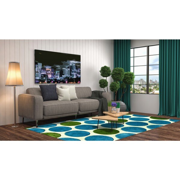 Alliyah Handmade New Zeeland Blend Green Wool Rug (5' x 8') - 5' x 8'