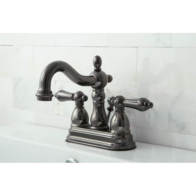 Double-handle Centerset Black Nickel Bathroom Faucet