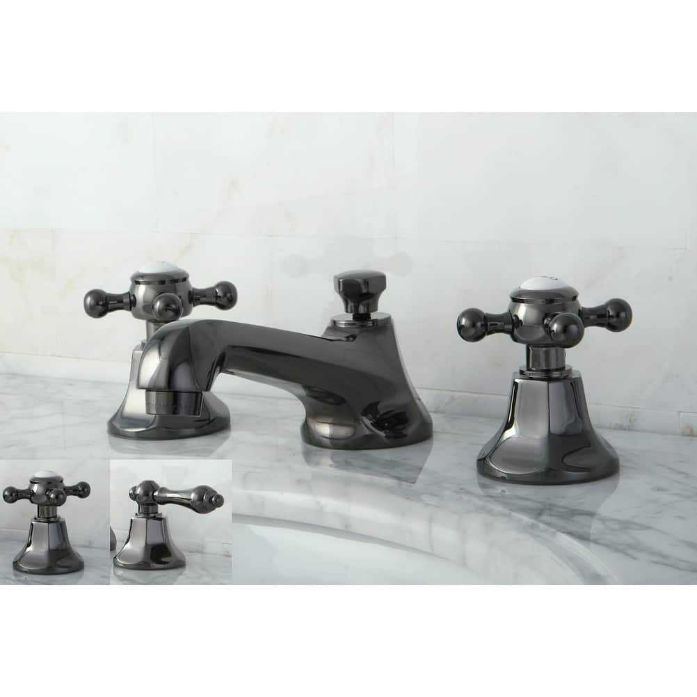 Kingston Brass Double-handle Widespread Black Stainless Steel Bathroom Faucet