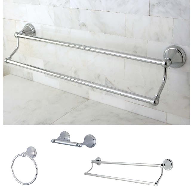 Chrome 3 piece Bathroom Wall Accessory Set