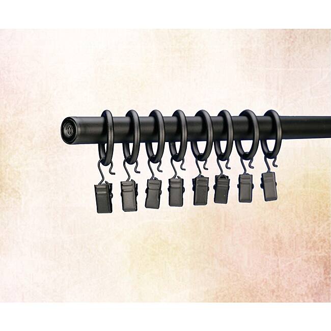 Black Metal 8-piece Rings and Clip Set