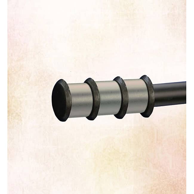 Nickel/ Black Ribbed Finials (Set of 2)