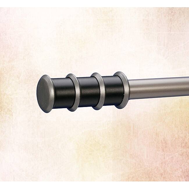 Black/Nickel Ribbed Finials (Set of 2)