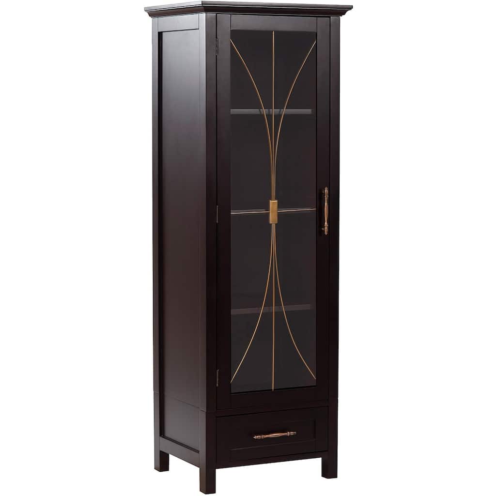 Veranda Bay Dark Espresso Linen Storage Cabinet by Teamson Home