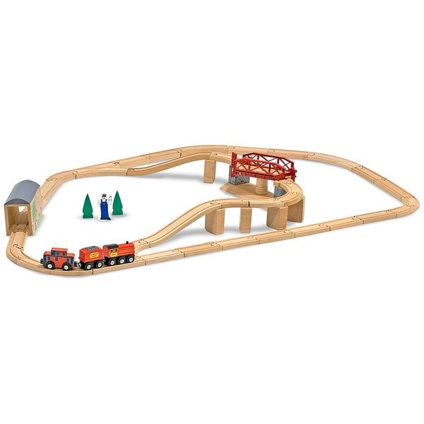 Melissa & Doug Swivel Bridge 45 piece Train Set   13862777  