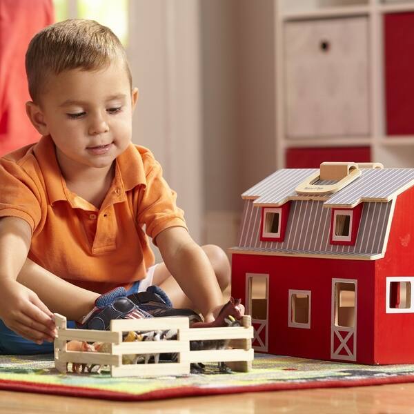 Shop Melissa Doug Fold And Go Barn Play Set Overstock 6217752