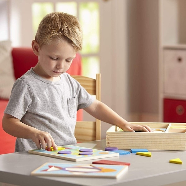 Melissa & Doug Beginner Pattern Blocks Play Set - MultiColor