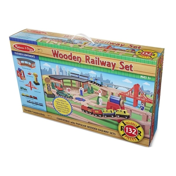melissa & doug wooden train set