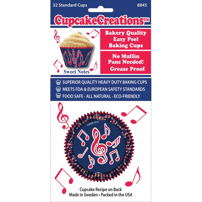 Cupcake Creations Musical Notes Standard Baking Cups (pack Of 32)