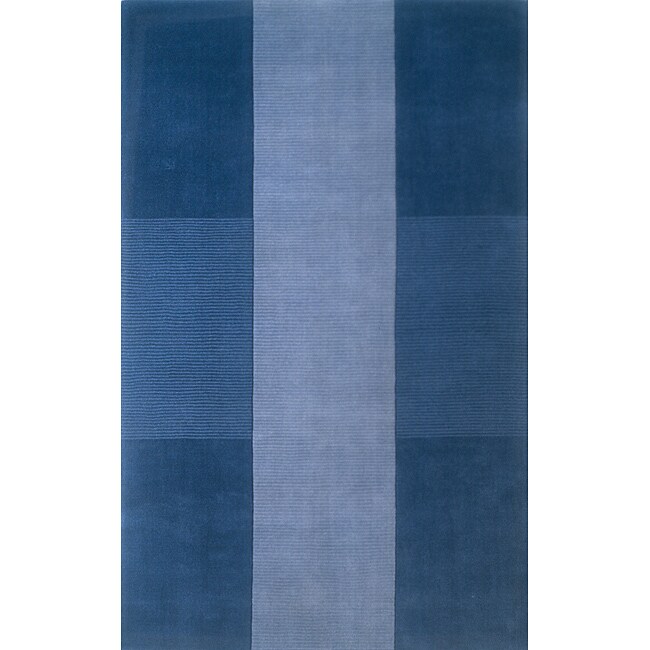 Hand tufted Manhattan Blue Wool Rug (50 X 80)