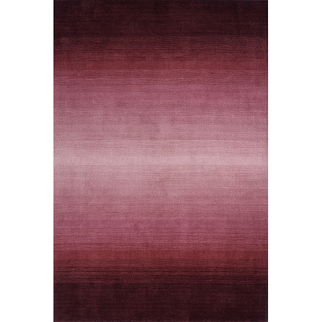 Hand tufted Manhattan Ombre Plum Wool Rug (23 X 39)