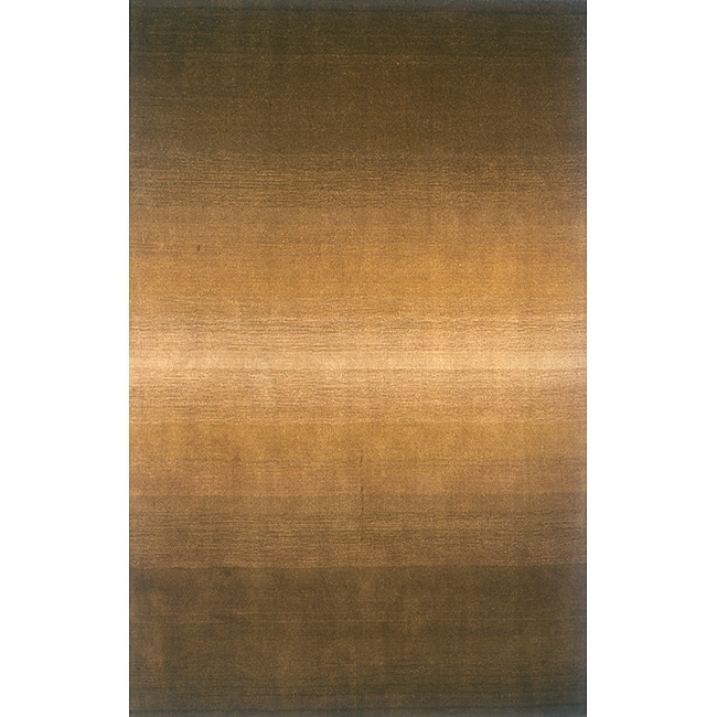 Hand tufted Manhattan Ombre Olive Wool Rug (80 X 110)