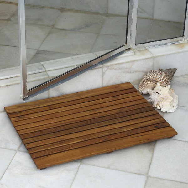 Shop Le spa Teak 27.5" Bath Mat Free Shipping Today