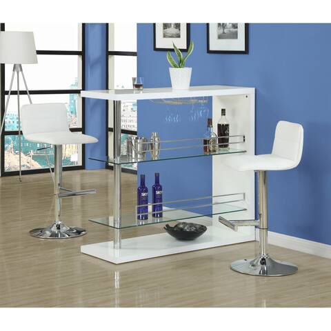 White and Chrome Metal 48-inch Bar Table