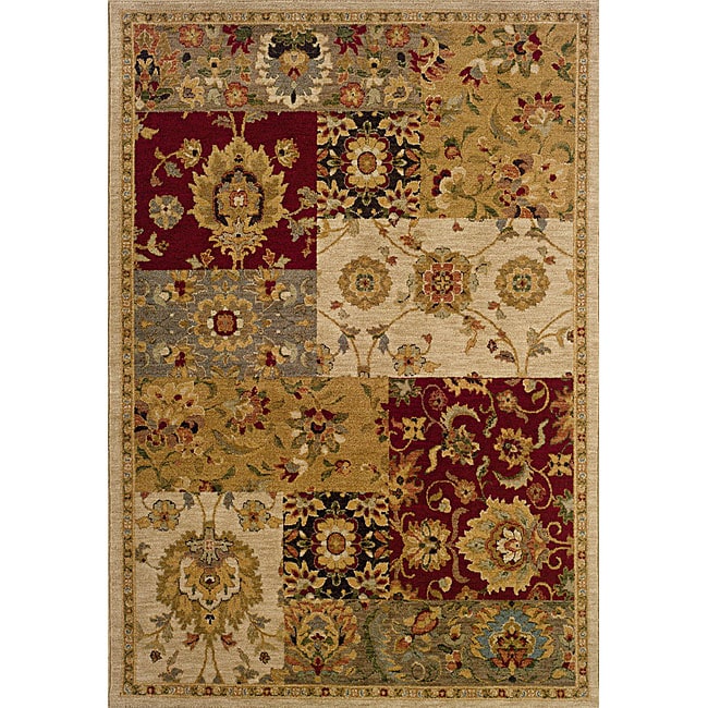 Berkley Beige/red Transitional Area Rug (78 X 1010)