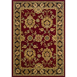 Berkley Red/Black Traditional Area Rug (3'10 x 5'5) Style Haven 3x5   4x6 Rugs