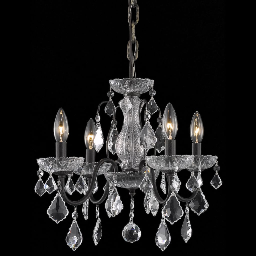 Somette Crystal 4-light Dark Bronze Chandelier