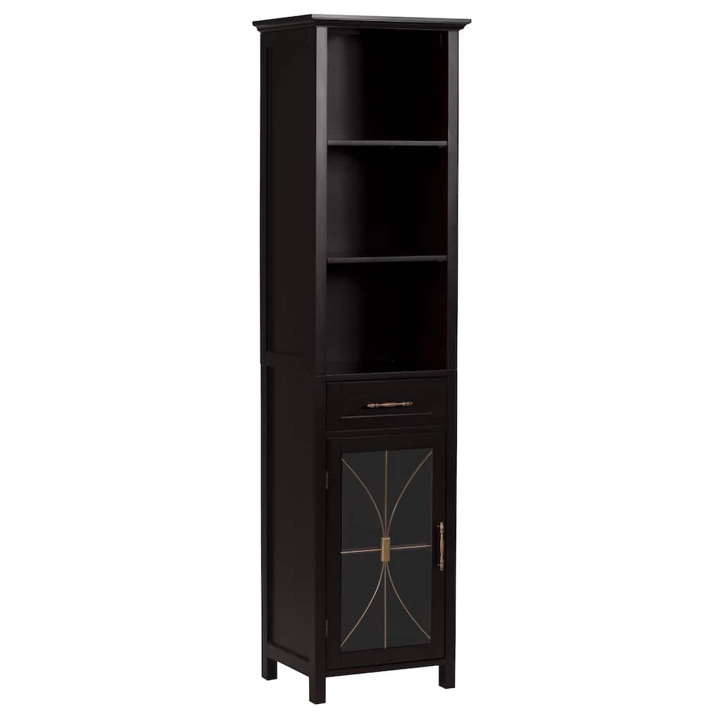 Veranda Bay Dark Espresso Linen Tower by Teamson Home