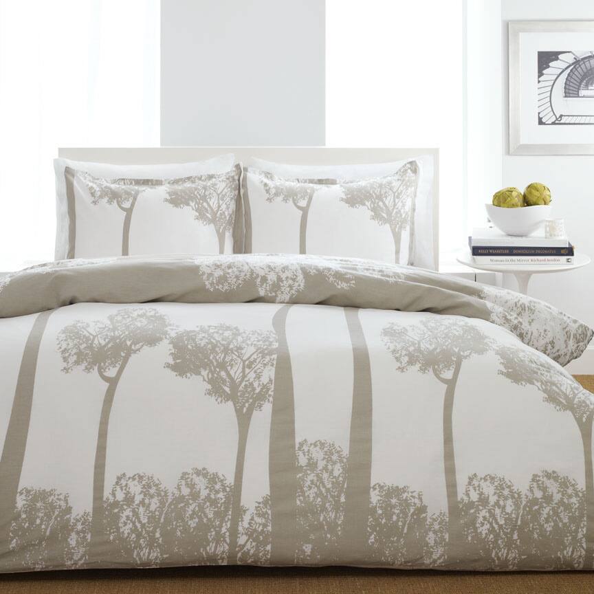 City Scene Tree Top 2-piece Twin-size Duvet Cover Set - White