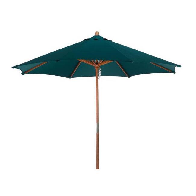 Lauren & Company Premium 9-foot Round Hunter Green Wood Patio Umbrella