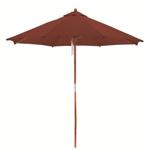 Lauren & Company Premium 9-foot Round Brick Red Wood Patio Umbrella