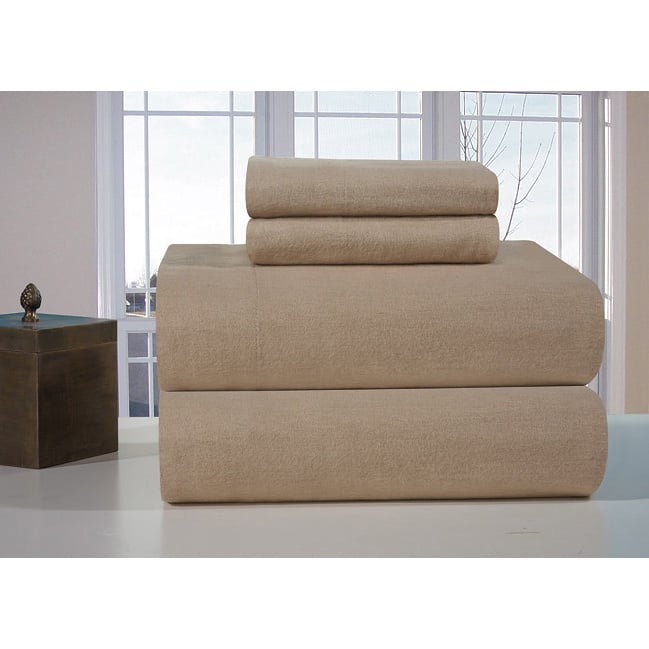 Heavyweight Cotton Flannel Bedsheet Set - Twin - Linen