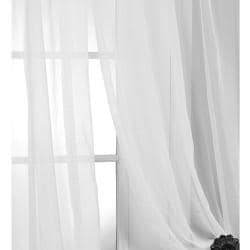 Exclusive Fabrics White Poly Voile 120inch Sheer Curtain Panel Pair  Free Shipping On Orders 
