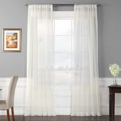 Exclusive Fabrics Voile Poly Sheer Curtain Panel Pair (2 Panels)