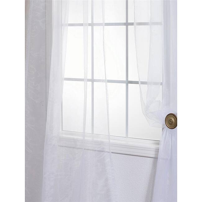 Exclusive Fabrics White Poly Voile 84-inch Sheer Curtain Panel Pair