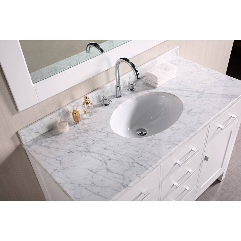 Design Element London Modern Bathroom Vanity Set With Marble Top