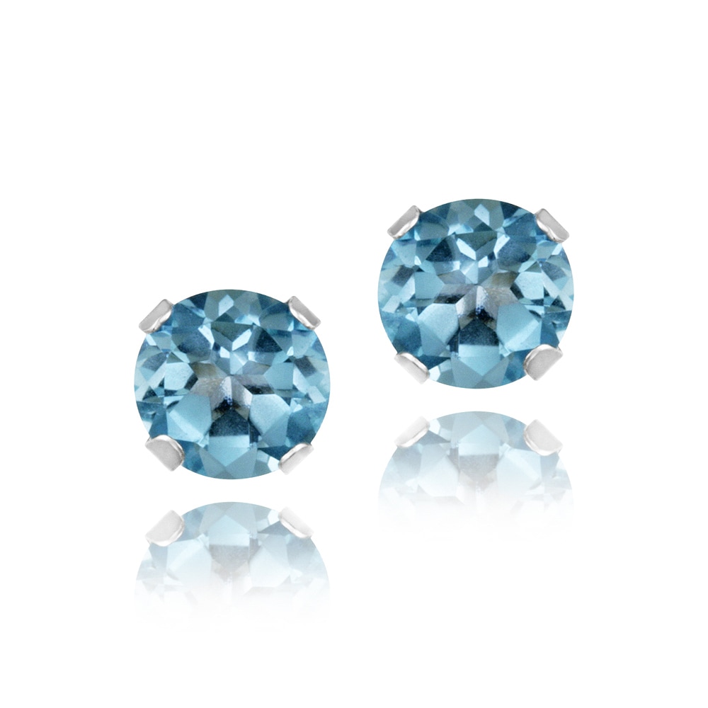 Glitzy Rocks 14k White Gold 5 8ct Tgw 4mm London Blue Topaz Glitzy Rocks 14k White Gold 5 8ct Tgw 4mm London Blue Topaz Stud Earrings