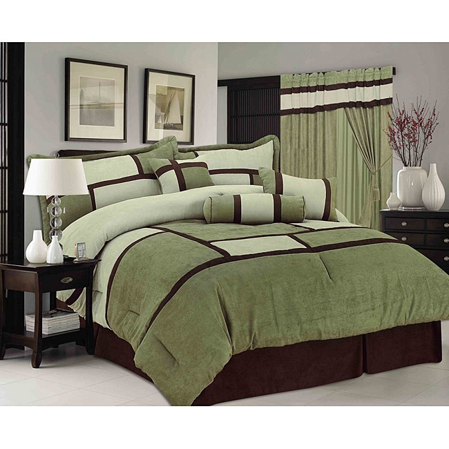 Sage/ Green Chelsea Contemporary 7-piece Comforter Set ...