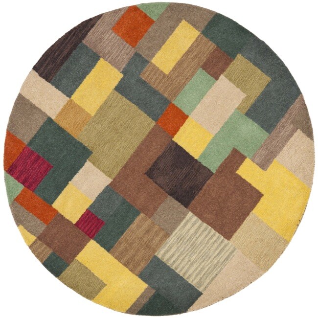 Safavieh Handmade Soho Modern Abstract Multicolored Wool Rug 6' x 6