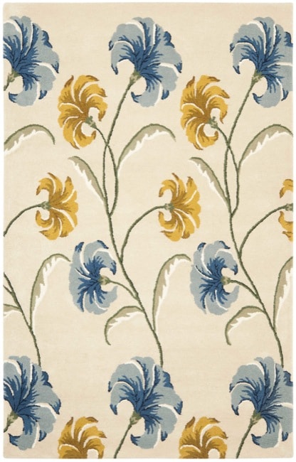 Safavieh Handmade New Zealand Wool Botanical Beige Rug - 7'6 x 9'6