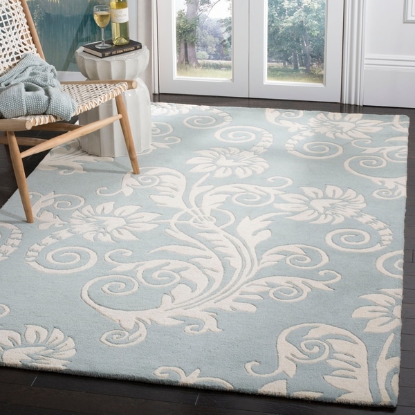 Safavieh Handmade New Zealand Wool Paris Blue Rug - 7'6" x 9'6"
