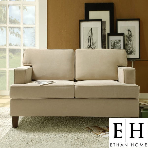 ETHAN HOME Stewart Beige Track Arm Modern Loveseat