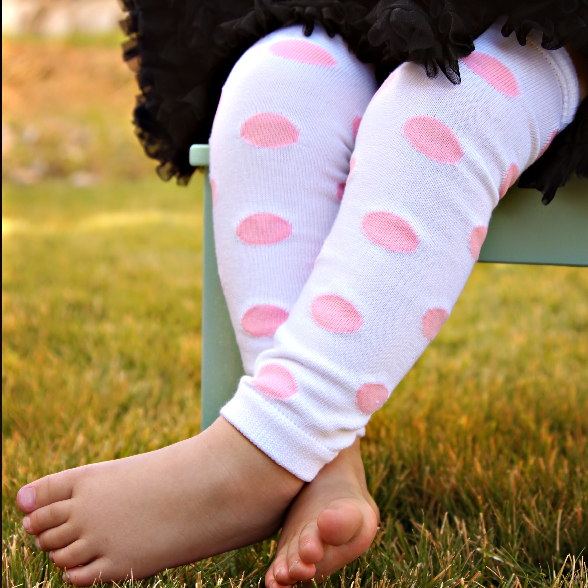 Shop Whiteandpink Polkadot Polyester/Spandex Baby Leg Warmers Free