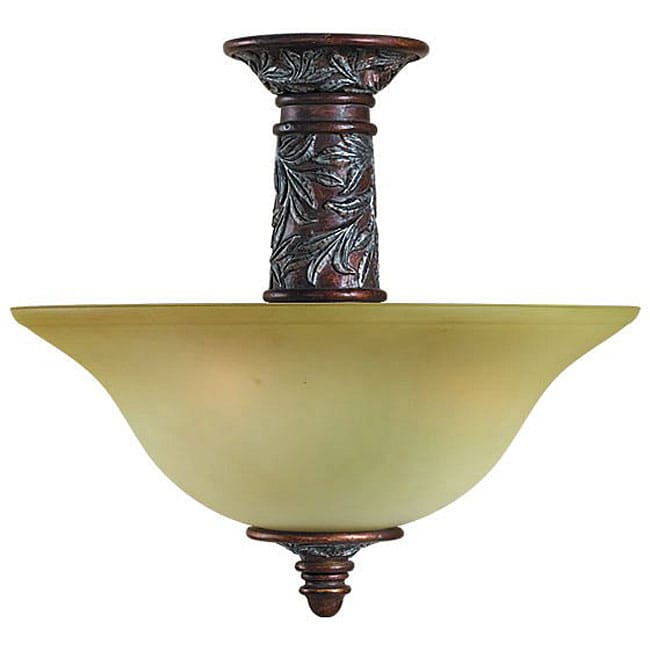 Woodbridge Lighting Vergennes 2-light Bark Semi-flush Mount