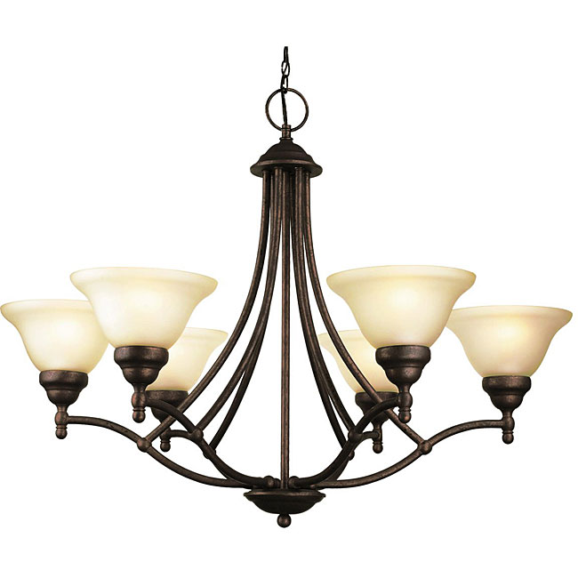 Woodbridge Lighting Anson 6 light Marbled Bronze Chandelier