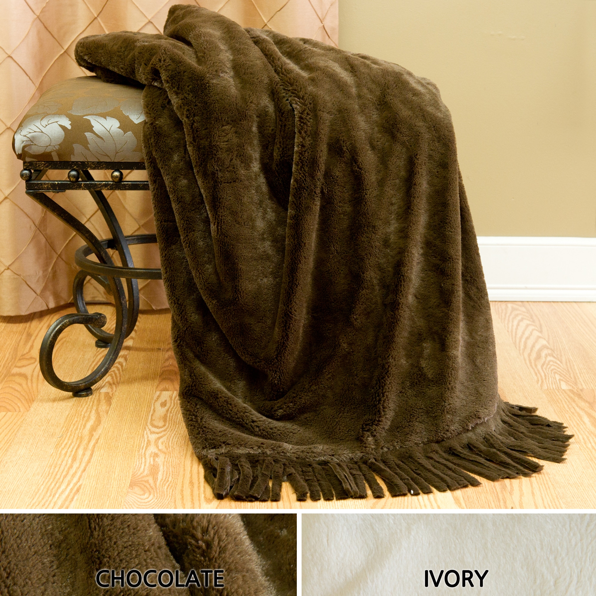 Fringe Faux Seal Fur Throw   Shopping