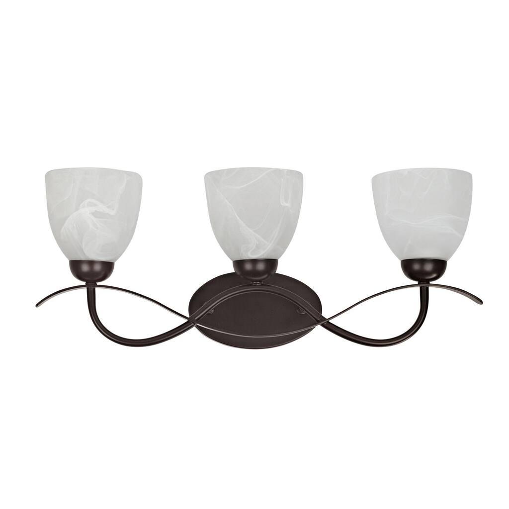 Transitional 3-light Dark Rubbed Bronze Bath/Vanity Fixture